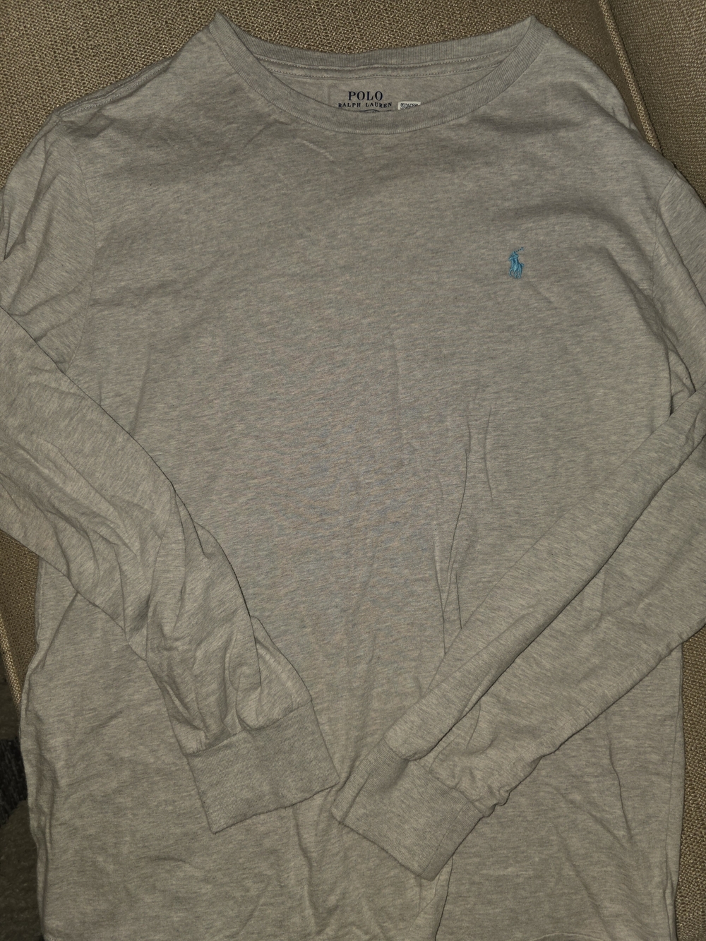 Polo by Ralph Lauren Gray Tee with Navy Logo Print